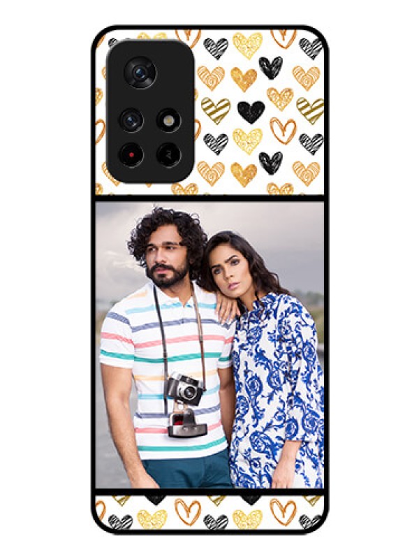 Custom Poco M4 Pro 5G Photo Printing on Glass Case - Love Symbol Design