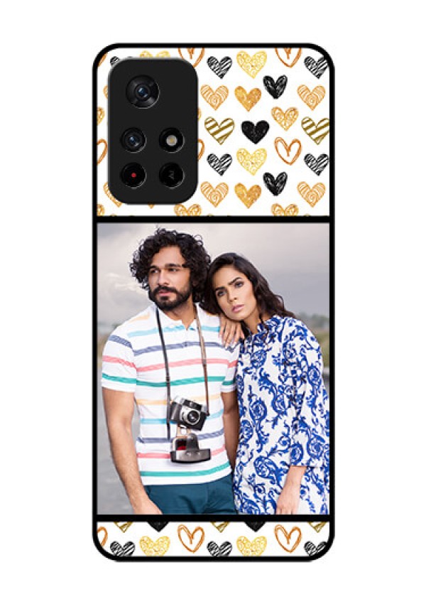 Poco M4 Pro 5G Photo Printing on Glass Case - Love Symbol Design