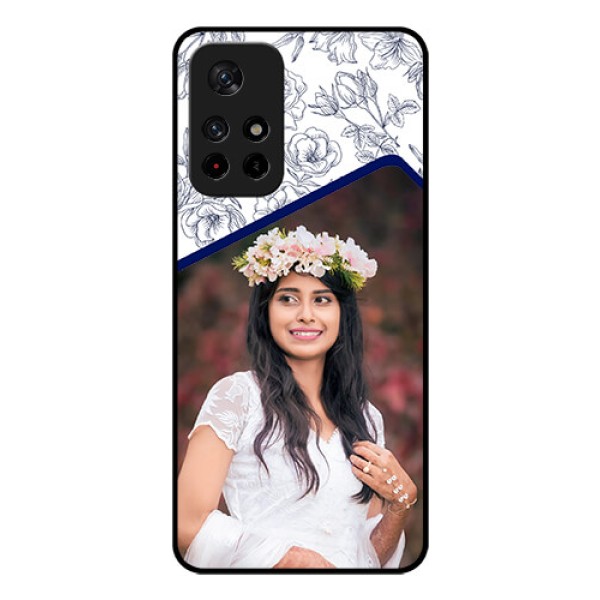 Poco M4 Pro 5G Personalized Glass Phone Case - Premium Floral Design
