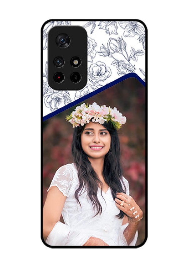 Poco M4 Pro 5G Personalized Glass Phone Case - Premium Floral Design