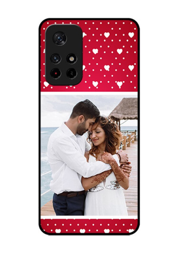 Poco M4 Pro 5G Photo Printing on Glass Case - Hearts Mobile Case Design