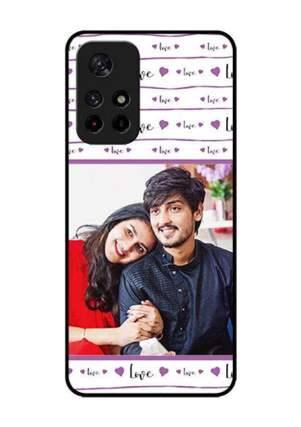 Poco M4 Pro 5G Custom Glass Mobile Case - Couples Heart Design