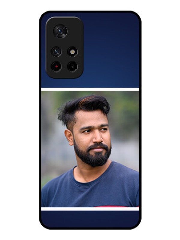 Custom Poco M4 Pro 5G Personalized Glass Phone Case - Simple Royal Blue Design