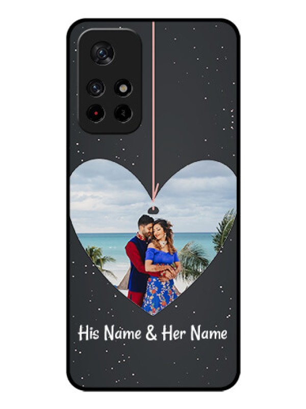 Custom Poco M4 Pro 5G Custom Glass Phone Case - Hanging Heart Design