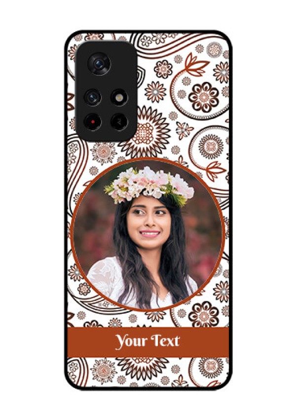 Poco M4 Pro 5G Custom Glass Mobile Case - Abstract Flower Design