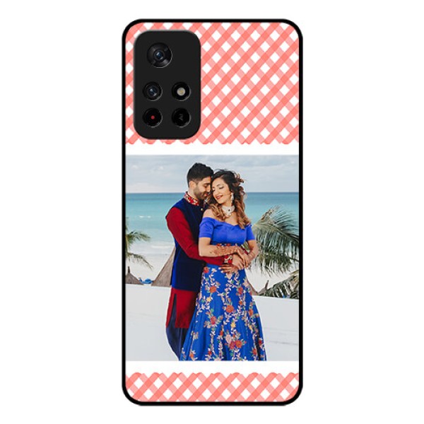 Poco M4 Pro 5G Personalized Glass Phone Case - Pink Pattern Design