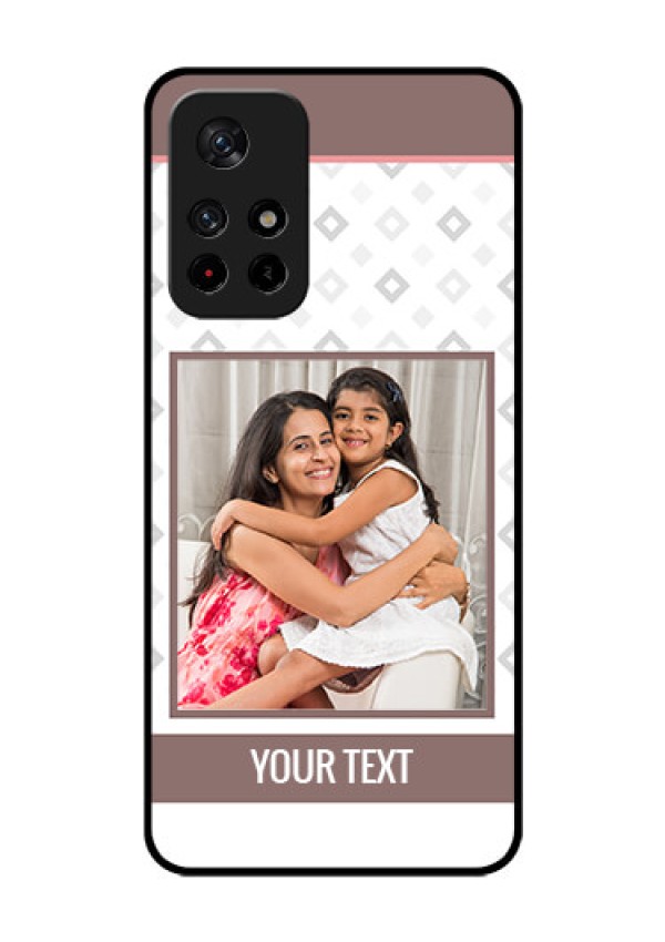 Poco M4 Pro 5G Photo Printing on Glass Case - Simple Diamond Design
