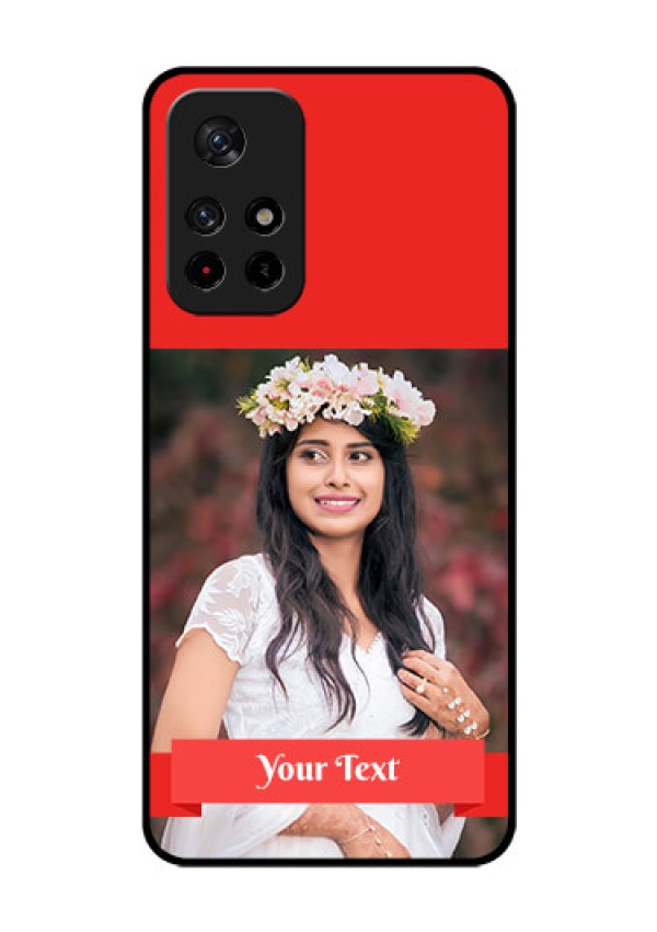 Poco M4 Pro 5G Custom Glass Phone Case - Simple Red Color Design