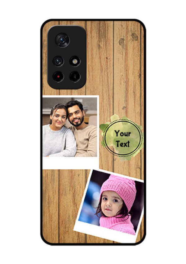 Poco M4 Pro 5G Custom Glass Phone Case - Wooden Texture Design