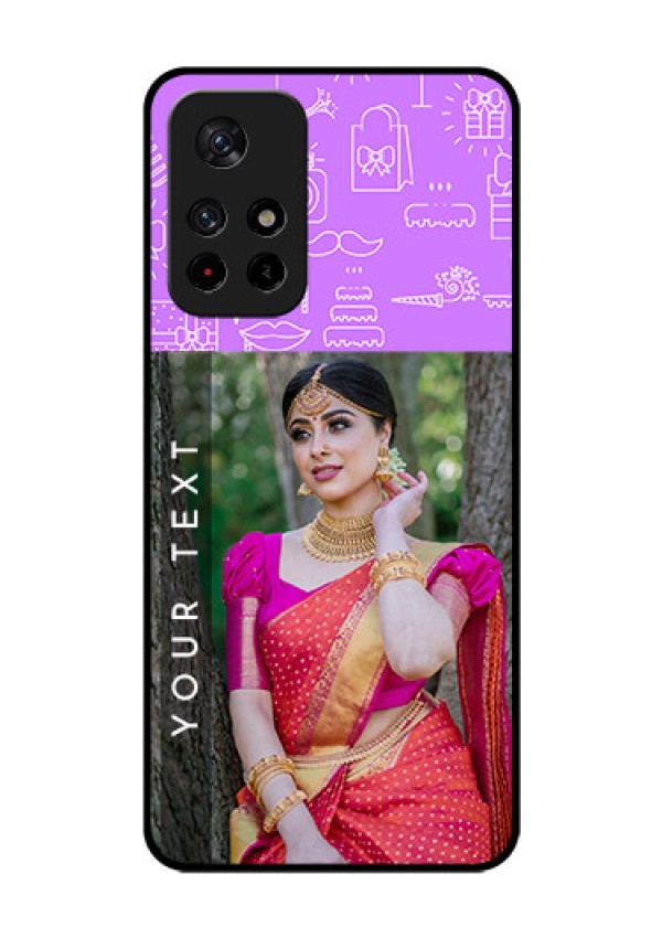 Poco M4 Pro 5G Custom Glass Mobile Case - Birthday Icons Design