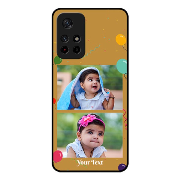 Poco M4 Pro 5G Personalized Glass Phone Case - Image Holder with Birthday Celebrations Design Poco M4 Pro 5G Personalized Glass Phone Case - Image Holder with Birthday Celebrations Design