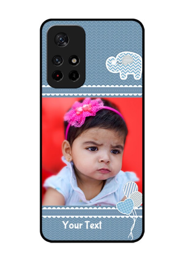 Poco M4 Pro 5G Photo Printing on Glass Case - with Kids Pattern Design