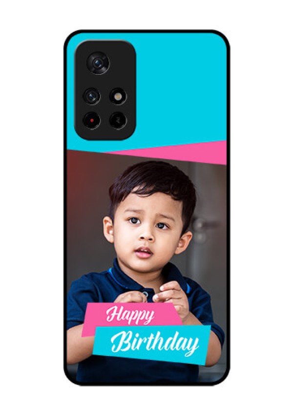 Poco M4 Pro 5G Personalized Glass Phone Case - Image Holder with 2 Color Design