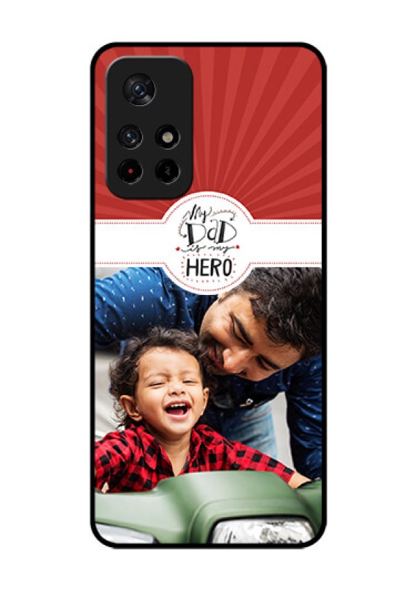 Poco M4 Pro 5G Photo Printing on Glass Case - My Dad Hero Design
