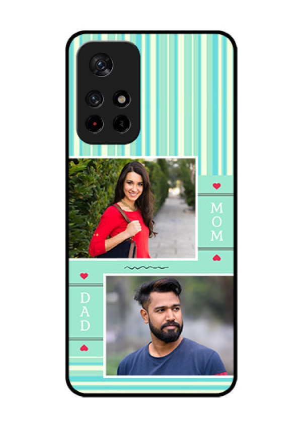 Poco M4 Pro 5G Custom Glass Phone Case - Mom & Dad Pic Design