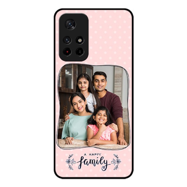Poco M4 Pro 5G Custom Glass Phone Case - Family with Dots Design