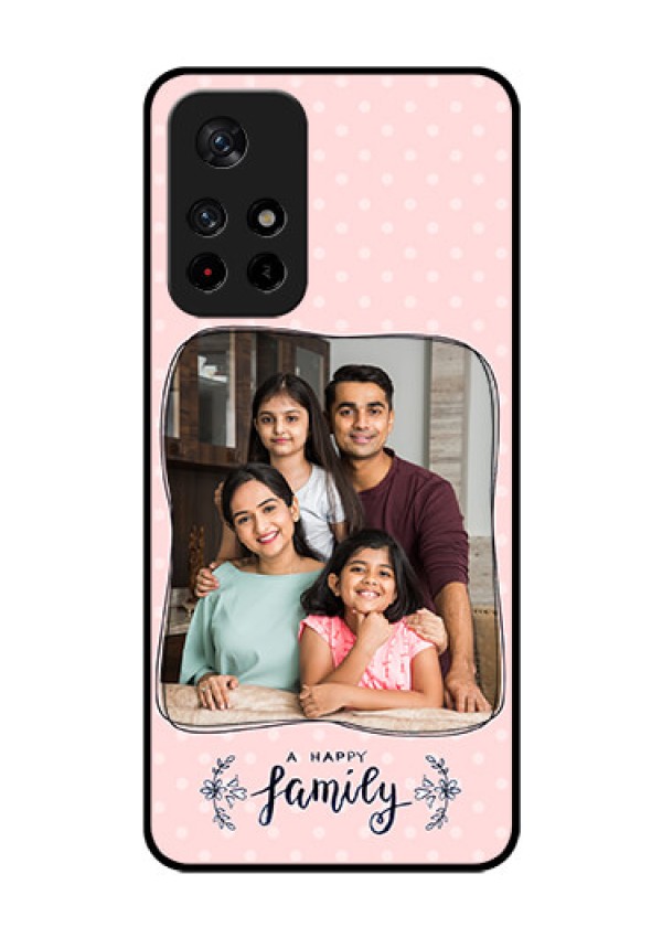 Poco M4 Pro 5G Custom Glass Phone Case - Family with Dots Design