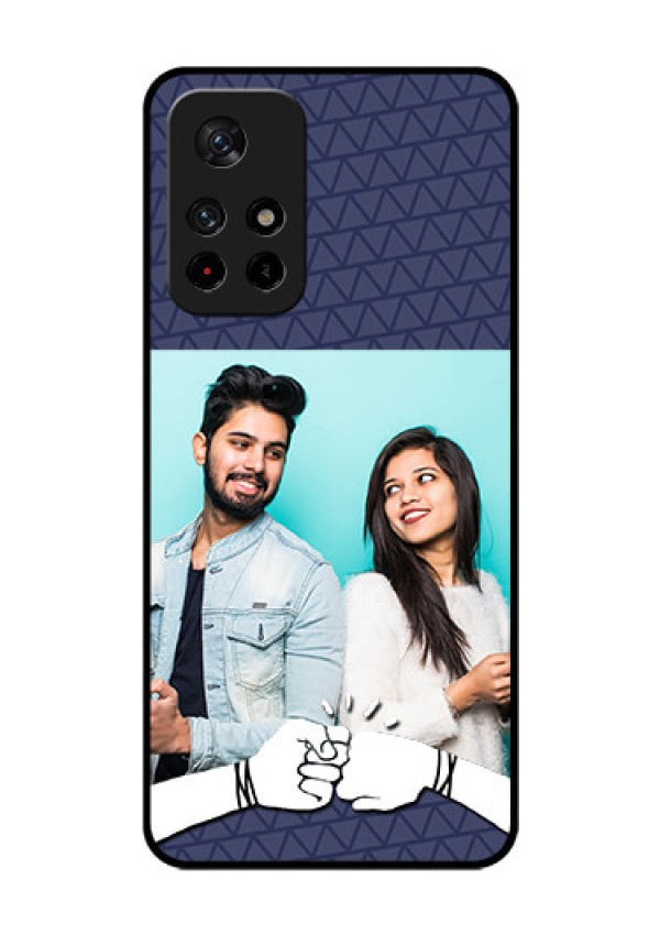 Poco M4 Pro 5G Photo Printing on Glass Case - with Best Friends Design