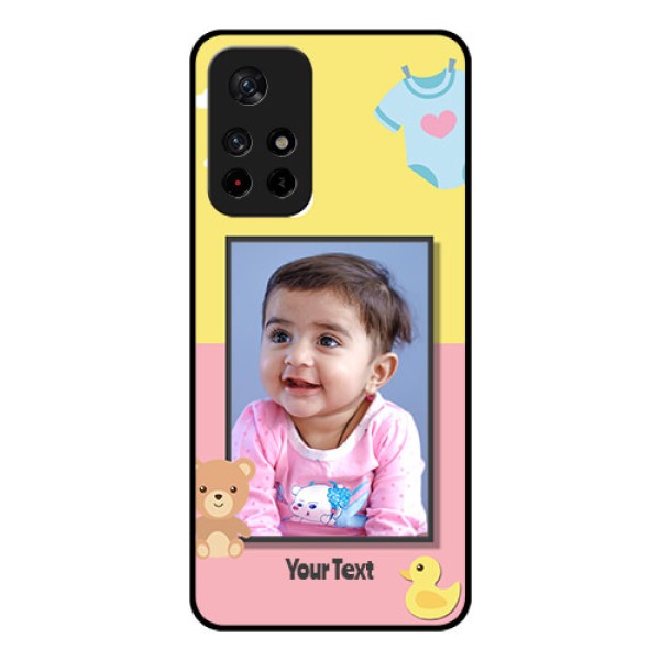 Poco M4 Pro 5G Photo Printing on Glass Case - Kids 2 Color Design