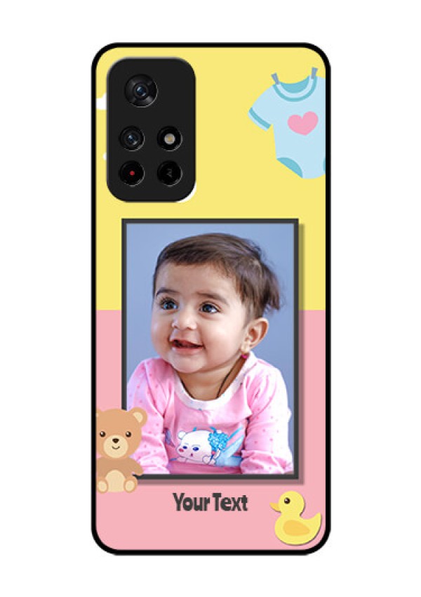 Poco M4 Pro 5G Photo Printing on Glass Case - Kids 2 Color Design