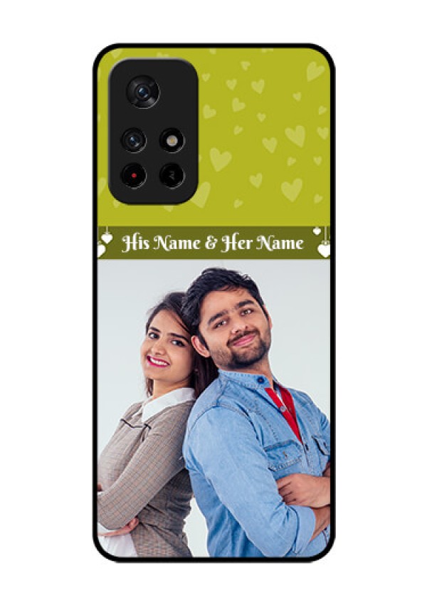 Poco M4 Pro 5G Custom Glass Phone Case - You & Me Heart Design
