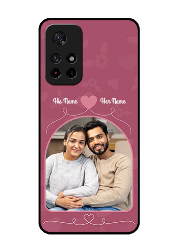 Poco M4 Pro 5G Photo Printing on Glass Case - Love Floral Design