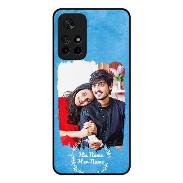 Poco M4 Pro 5G Custom Glass Phone Case - Blue Color Vintage Design Poco M4 Pro 5G Custom Glass Phone Case - Blue Color Vintage Design