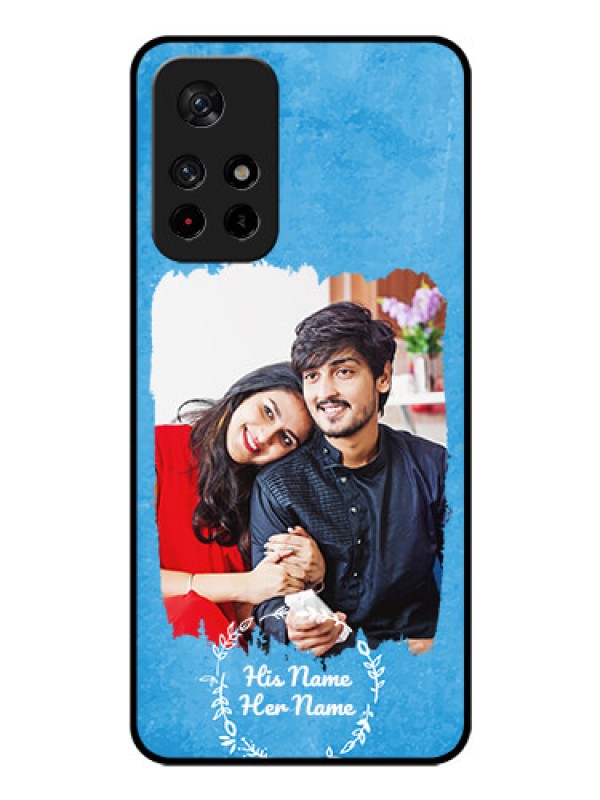 Custom Poco M4 Pro 5G Custom Glass Phone Case - Blue Color Vintage Design