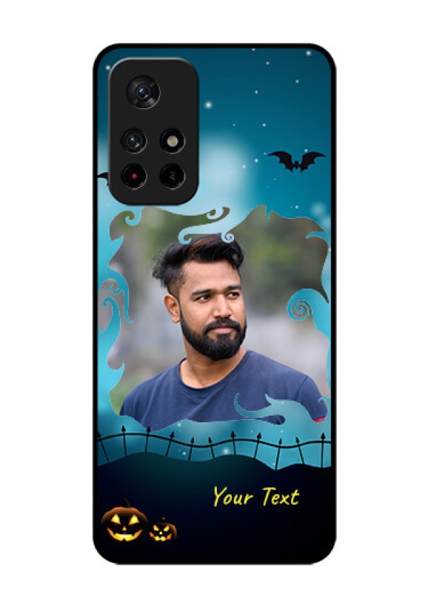 Poco M4 Pro 5G Custom Glass Phone Case - Halloween frame design