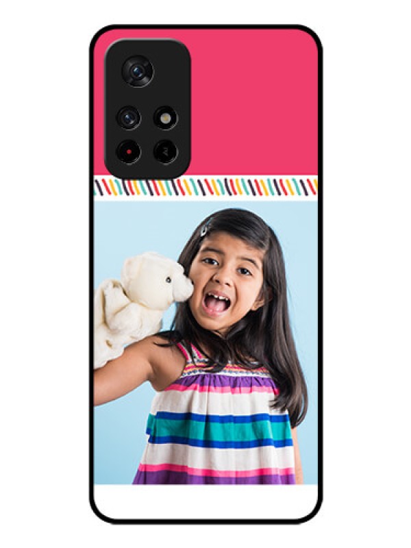 Custom Poco M4 Pro 5G Personalized Glass Phone Case - Line art design