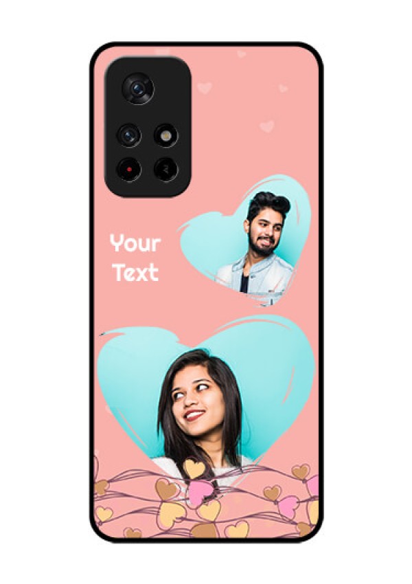 Poco M4 Pro 5G Custom Glass Mobile Case - Love Doodle Design