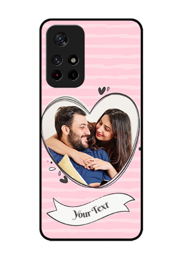 Poco M4 Pro 5G Custom Glass Phone Case - Vintage Heart Design