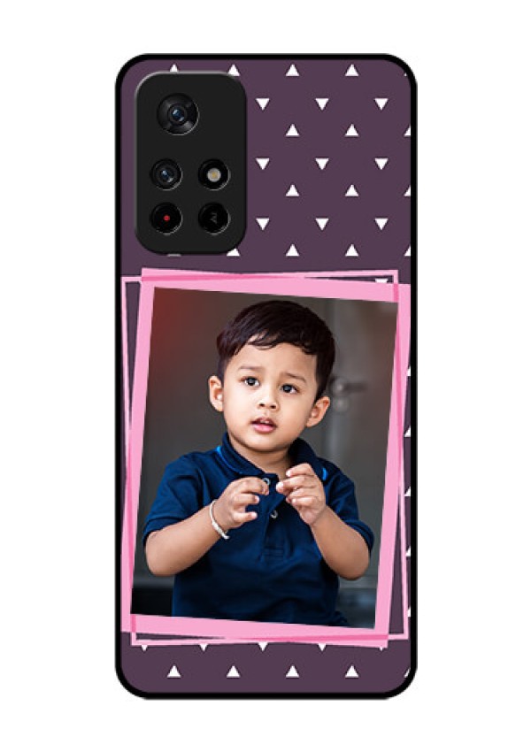 Poco M4 Pro 5G Custom Glass Mobile Case - Triangle Pattern Dotted Design