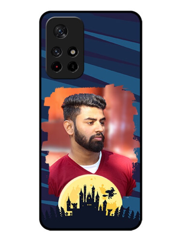 Custom Poco M4 Pro 5G Photo Printing on Glass Case - Halloween Witch Design