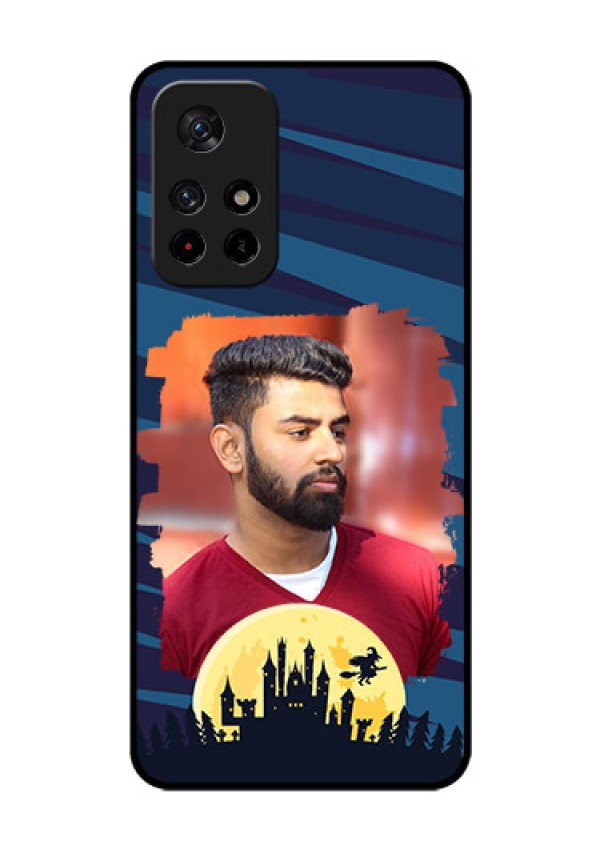 Poco M4 Pro 5G Photo Printing on Glass Case - Halloween Witch Design