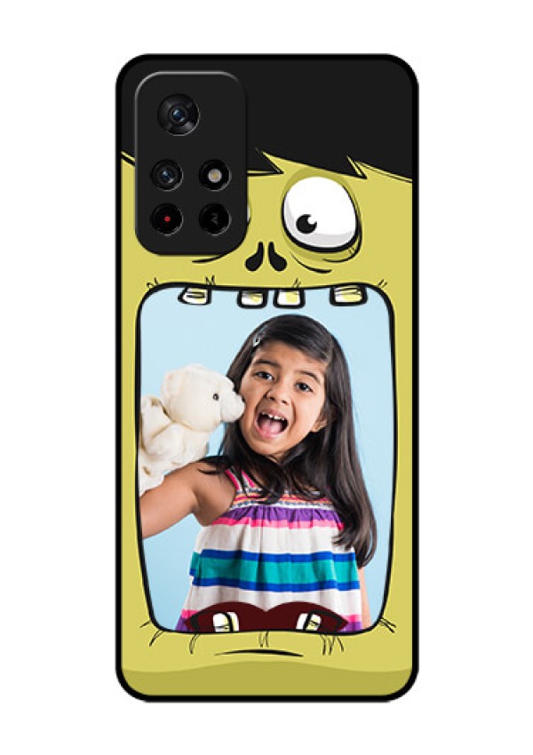 Poco M4 Pro 5G Personalized Glass Phone Case - Cartoon monster back case Design