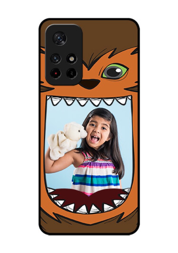 Poco M4 Pro 5G Photo Printing on Glass Case - Owl Monster Back Case Design