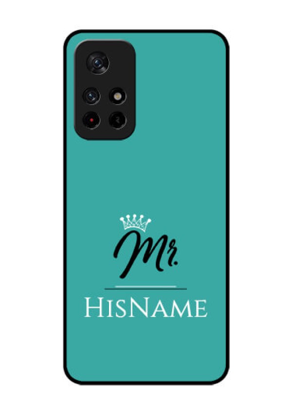 Poco M4 Pro 5G Custom Glass Phone Case Mr with Name