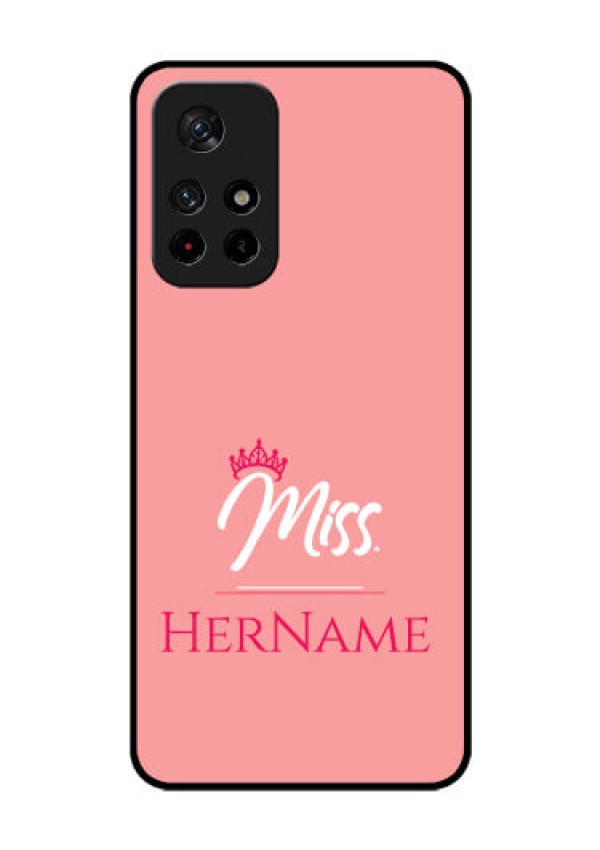 Poco M4 Pro 5G Custom Glass Phone Case Mrs with Name