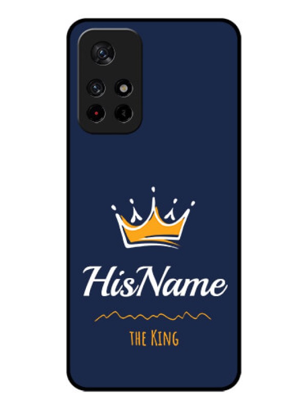 Custom Poco M4 Pro 5G Glass Phone Case King with Name