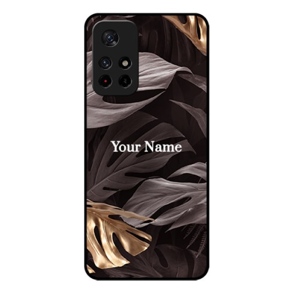 Poco M4 Pro 5G Personalised Glass Phone Case - Wild Leaves digital paint Design Poco M4 Pro 5G Personalised Glass Phone Case - Wild Leaves digital paint Design
