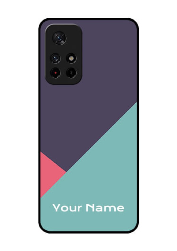 Poco M4 Pro 5G Custom Glass Mobile Case - Tri Color abstract Design