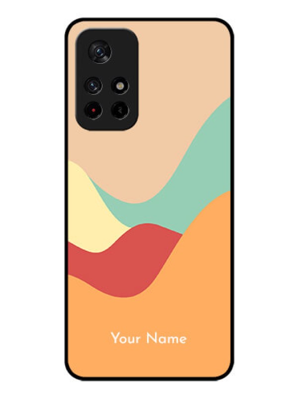 Custom Poco M4 Pro 5G Personalized Glass Phone Case - Ocean Waves Multi-colour Design