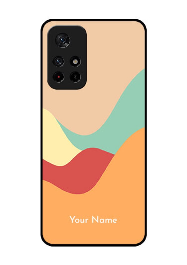 Poco M4 Pro 5G Personalized Glass Phone Case - Ocean Waves Multi-colour Design