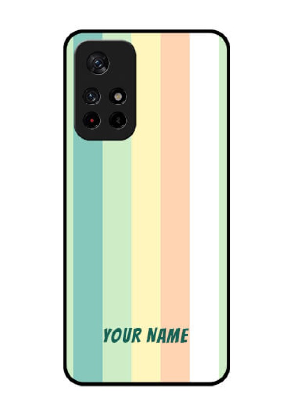 Poco M4 Pro 5G Photo Printing on Glass Case - Multi-colour Stripes Design