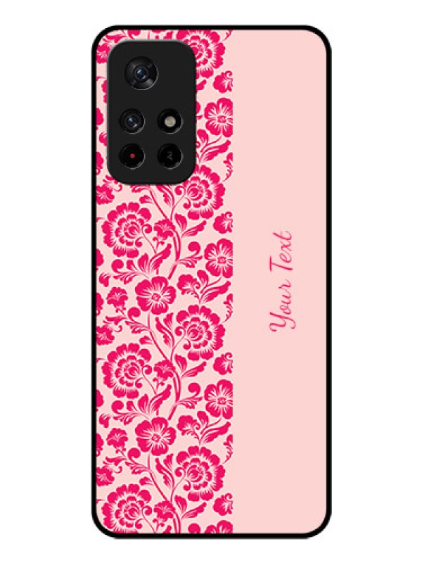 Custom Poco M4 Pro 5G Custom Glass Phone Case - Attractive Floral Pattern Design