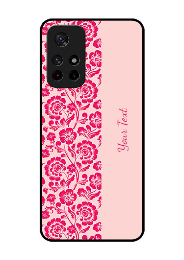Poco M4 Pro 5G Custom Glass Phone Case - Attractive Floral Pattern Design