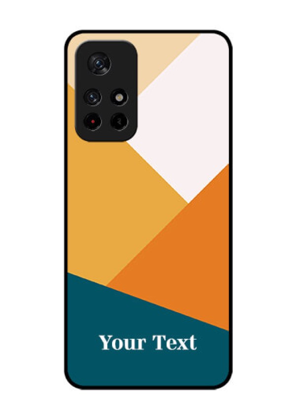 Poco M4 Pro 5G Personalized Glass Phone Case - Stacked Multi-colour Design