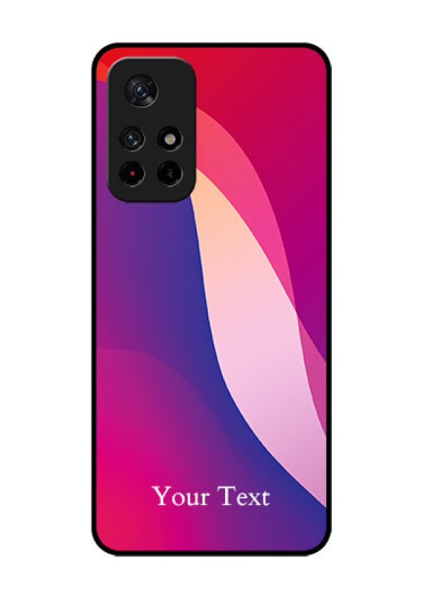 Poco M4 Pro 5G Personalized Glass Phone Case - Digital abstract Overlap Design