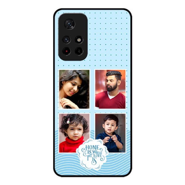 Poco M4 Pro 5G Custom Glass Phone Case - Cute love quote with 4 pic upload Design Poco M4 Pro 5G Custom Glass Phone Case - Cute love quote with 4 pic upload Design
